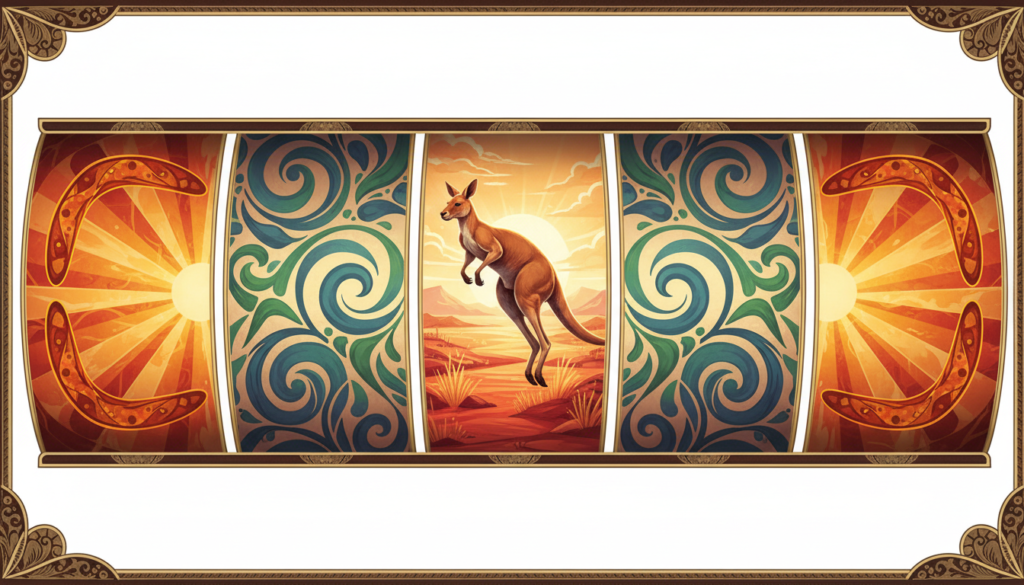 Australian wildlife themed slot symbols and five reel layout